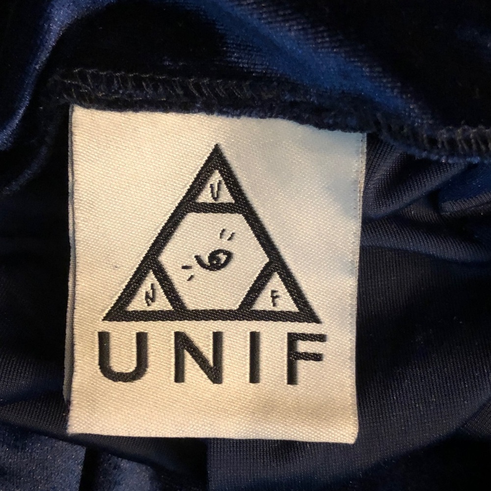 UNIF Dropout suspender skirt in blue velvet RARE HTF - Picture 7 of 8
